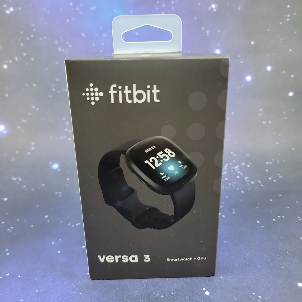 Fitbit Versa 3 Smartwatch GPS Wristband Activity Tracker Black (FB511BKBK) New